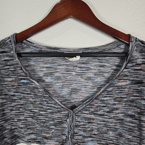 Anthropologie Daily Practice Size XS Short Sleeve Cropped Cardigan Top Space Dye - Picture 2 of 7